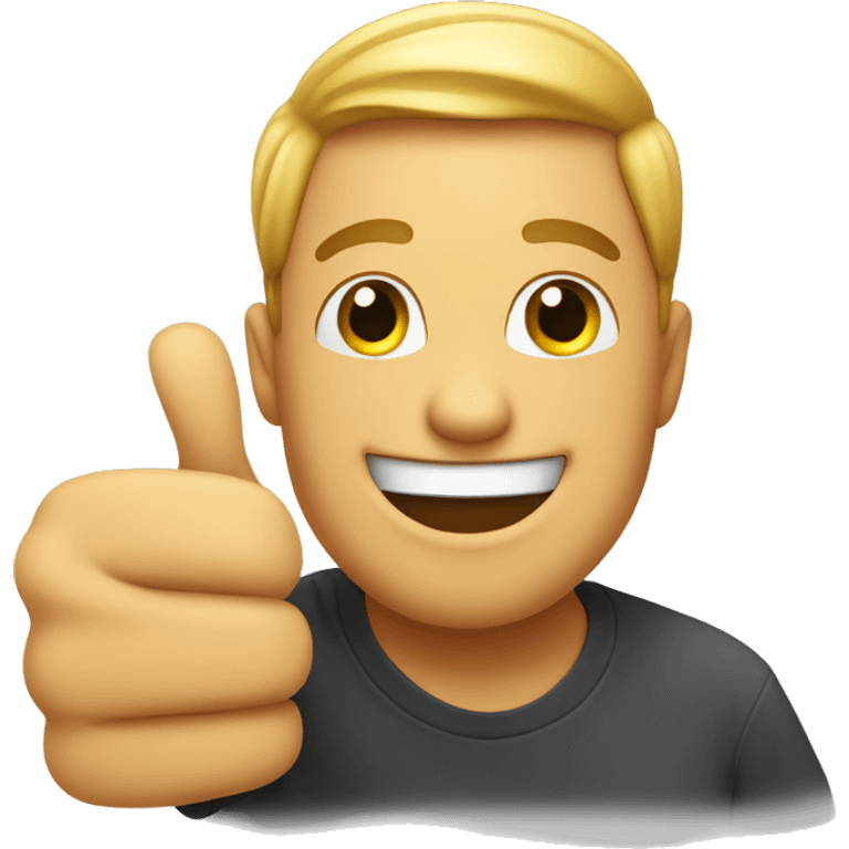 Happy Emoji face with both of his thumbs up emoji