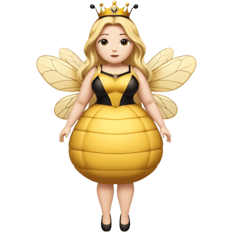 Full Body  plus size Queen bee woman with long blonde hair emoji