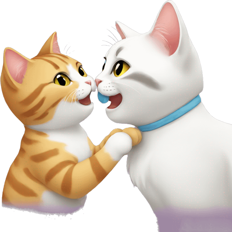 Cat kisses cat emoji