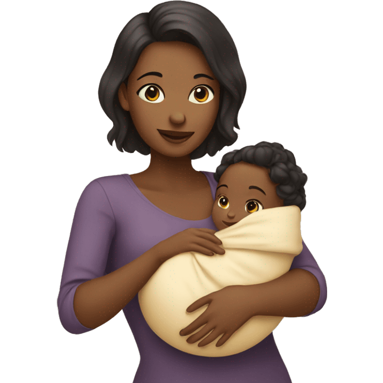 Woman holding a baby girl  emoji