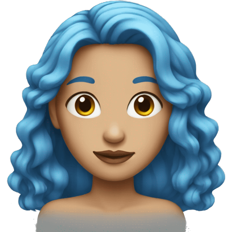 woman with long blue hair emoji