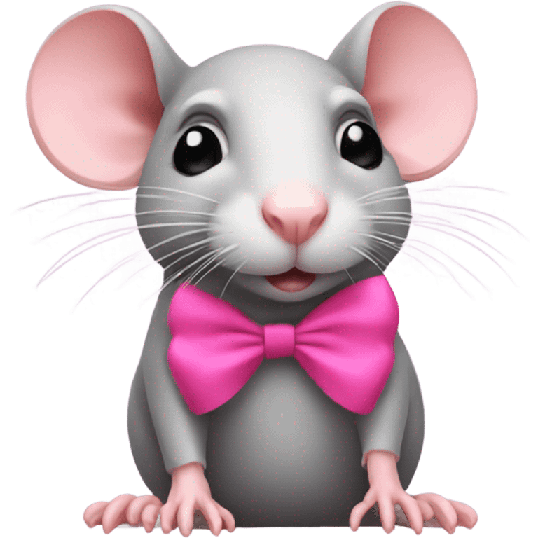 Rat with a pink bow emoji