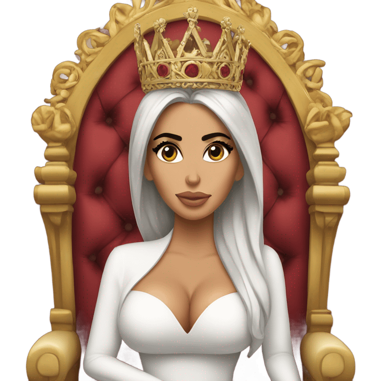 kim kardashian on a throne with a crown  emoji