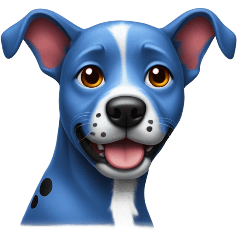 Blue dog red spots emoji