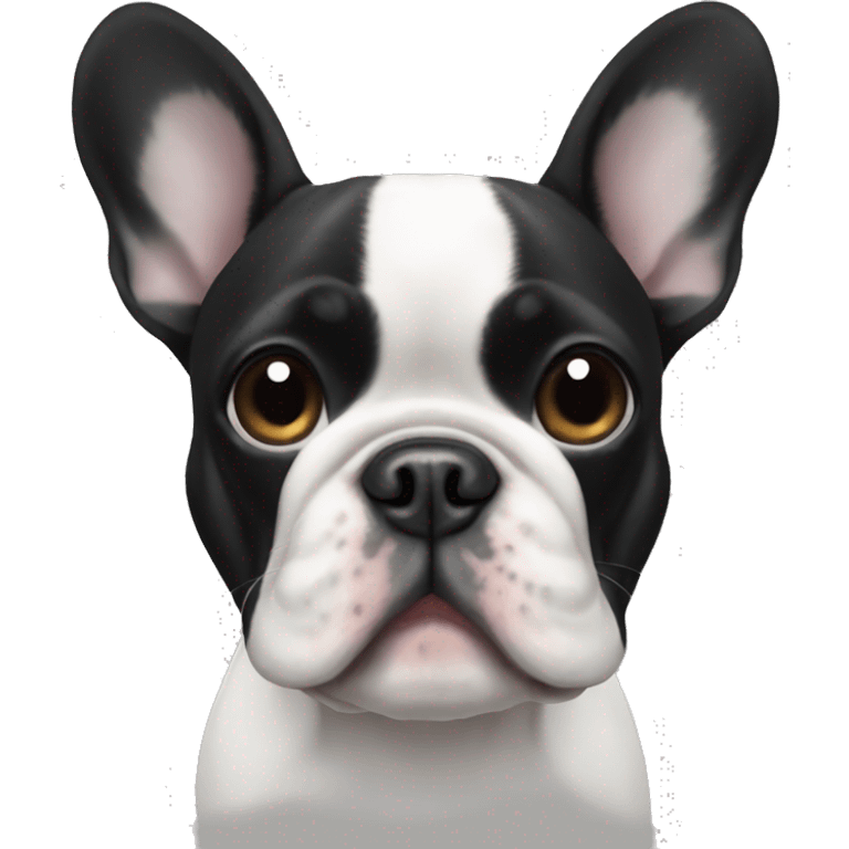 Black and white French bulldog  emoji