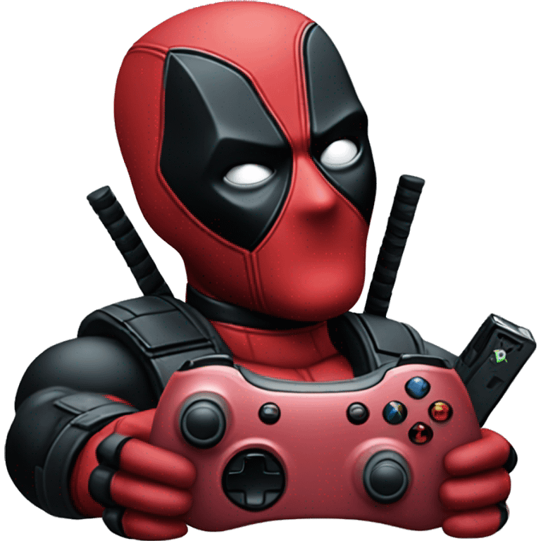 Deadpool holding xbox controller emoji