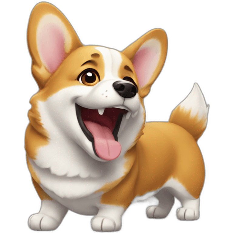 corgi laughting emoji