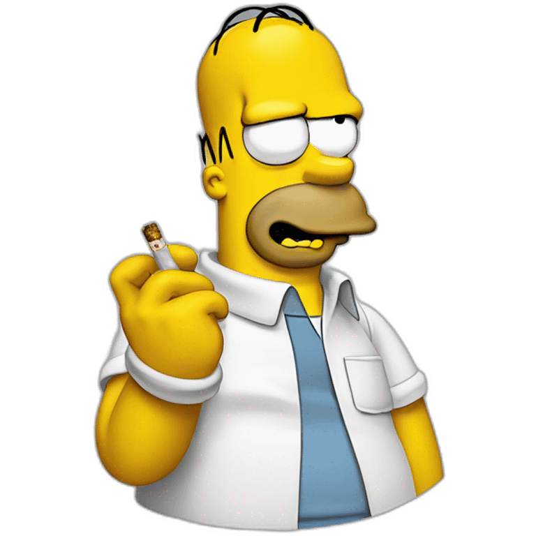 homer simpson with cigarette emoji