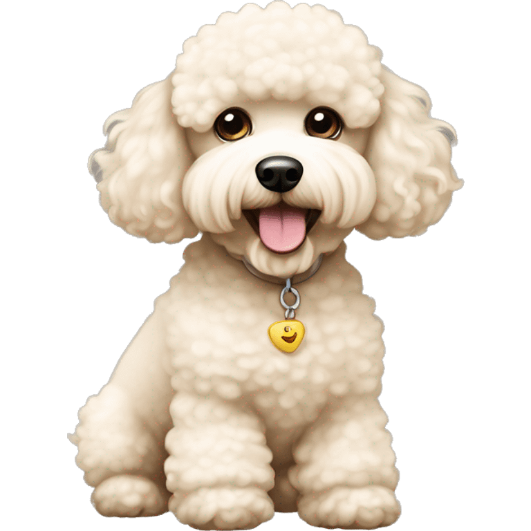 light beige Bichon poodle dog￼ emoji