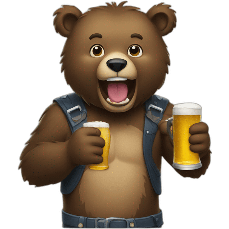 bear eating beer emoji