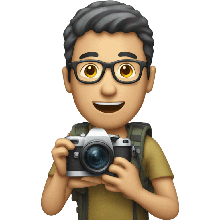 man holding a digital camera emoji