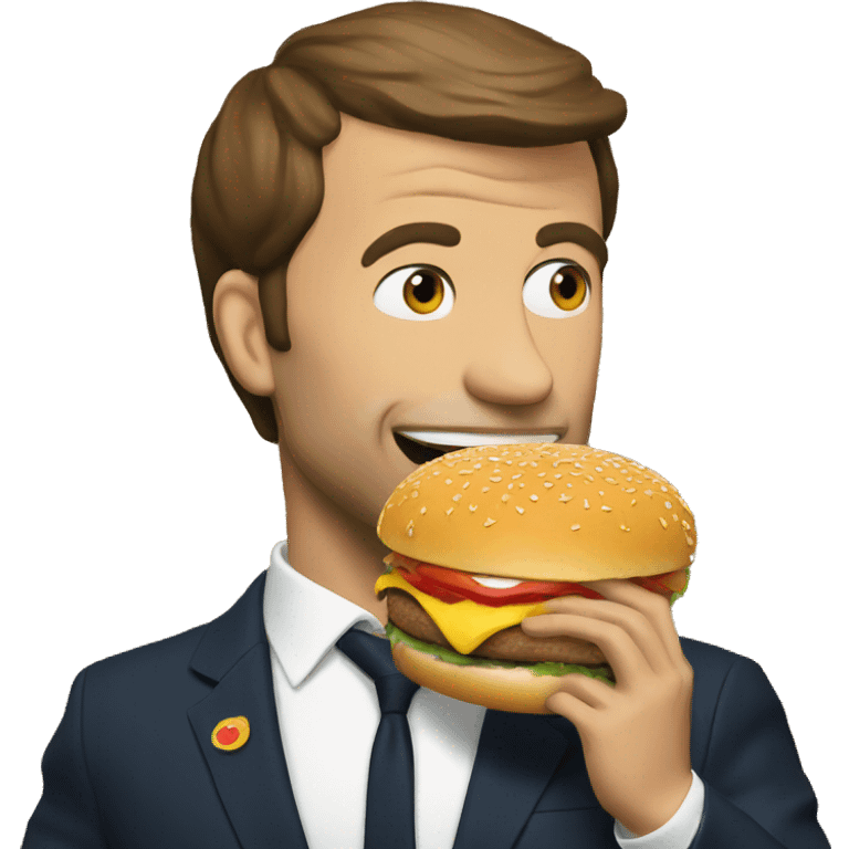 Macron eating Burger  emoji