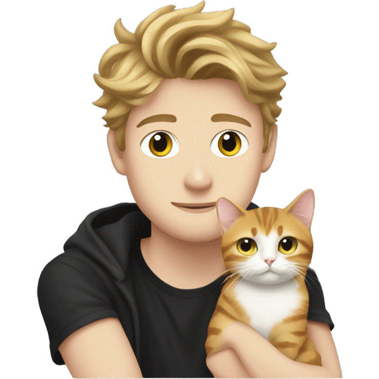 Luke Hemmings with a cat  emoji