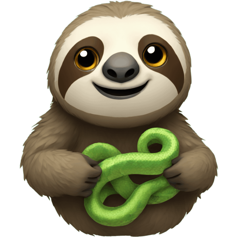 sloth holding snake emoji