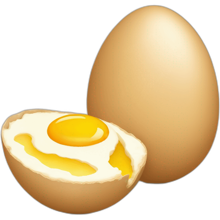 flat egg beige emoji