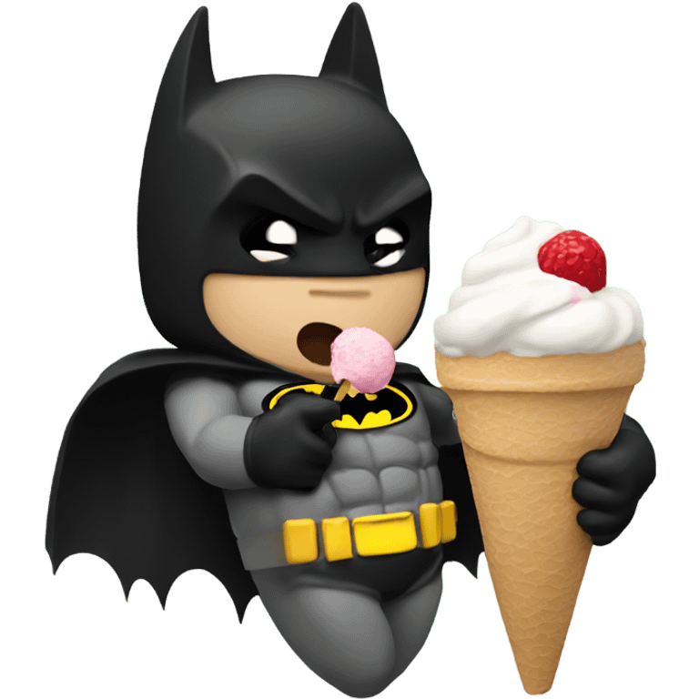 Batman eating ice cream emoji