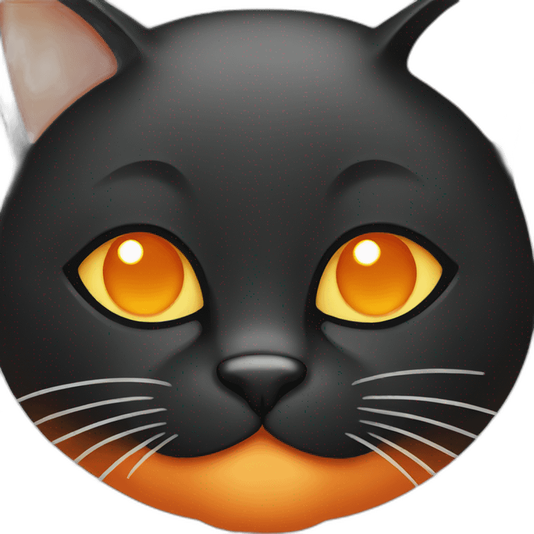 Black cat with orange emoji