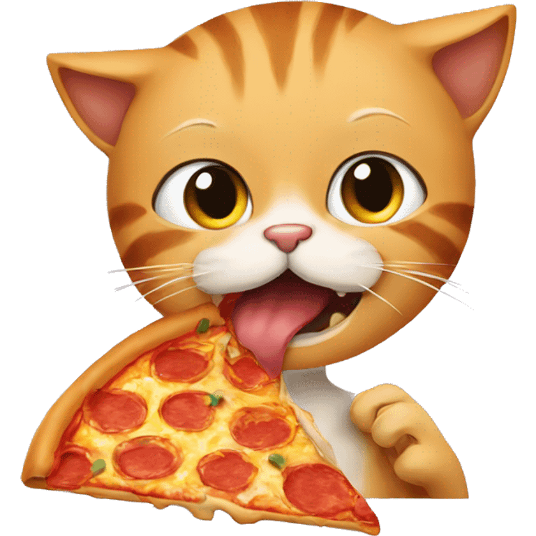 Cat eating pizza  emoji