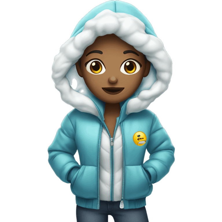 Iced girl in jacket emoji