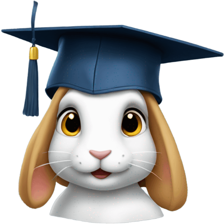 fast rabbit profile graduation hat emoji