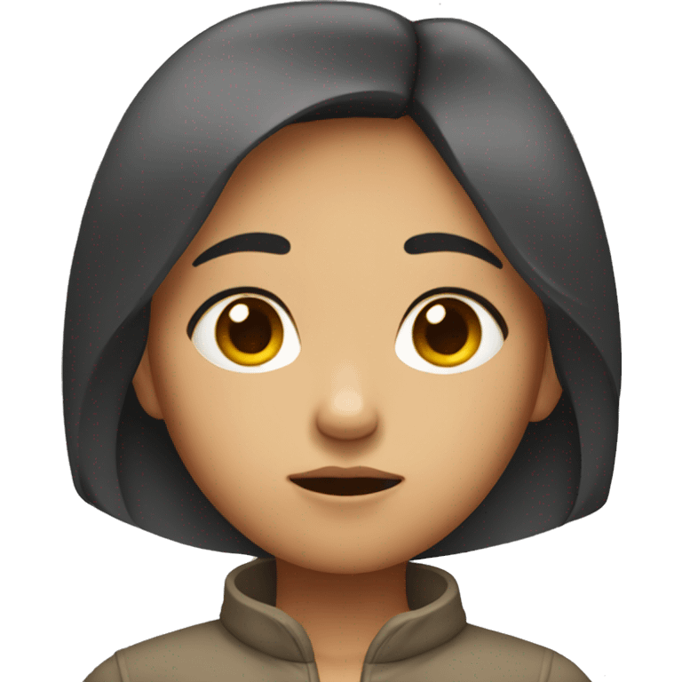 asian girl with tan skin looking depressed emoji