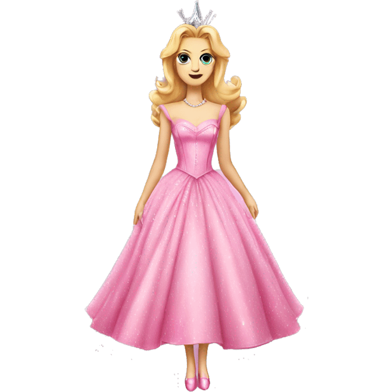 pink Glinda dress from wicked movie emoji