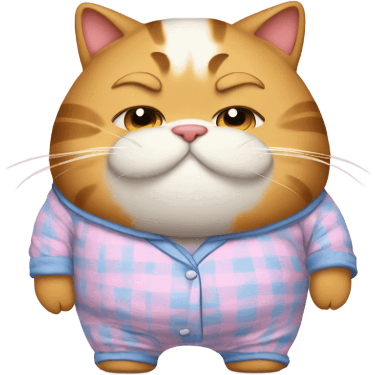 Fat cat in pajamas  emoji