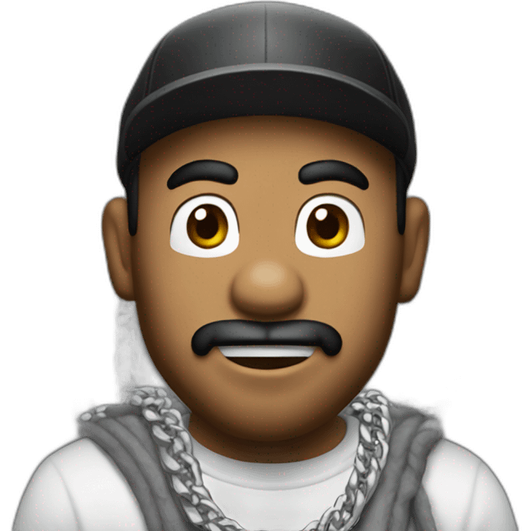 mario as an italian rapper with silver chains emoji