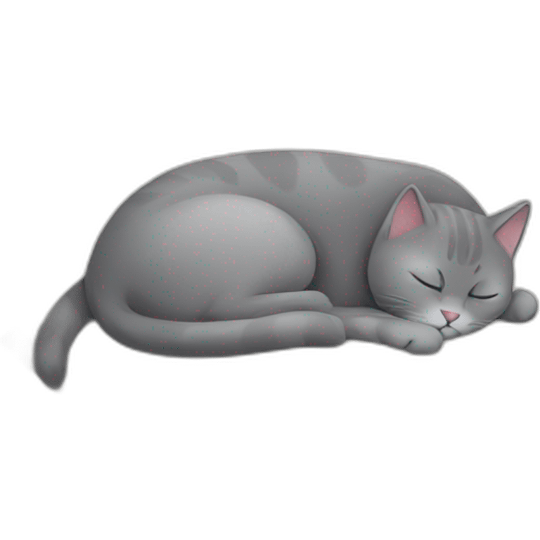 Grey cat sleeping on a pillow emoji