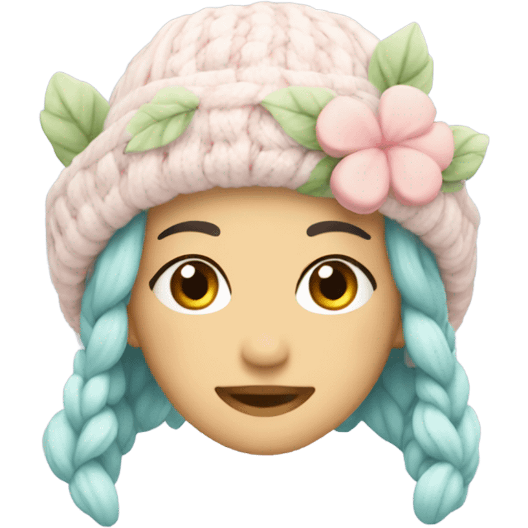 pastel floral winter hat emoji