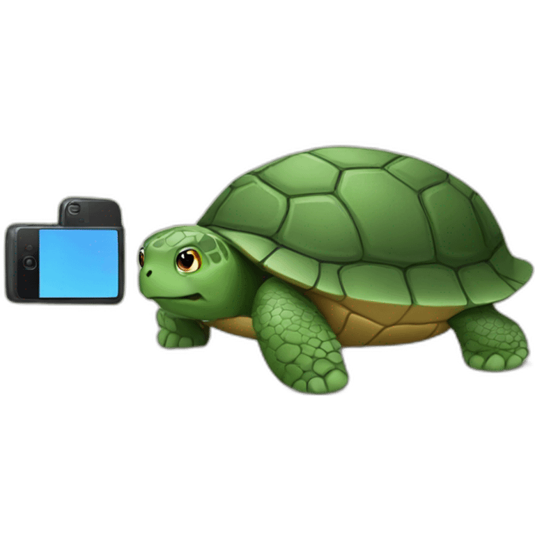 Turtle watching mobile emoji