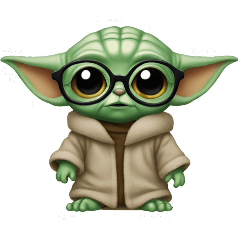 BABY YODA WEARING GLASSES emoji