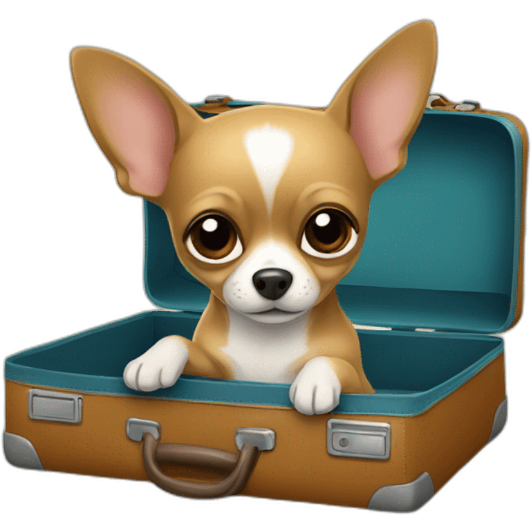 chihuahua with suitcase emoji