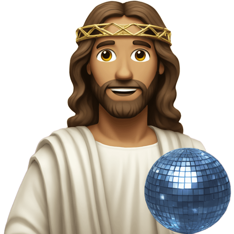 Jesus with disco ball emoji