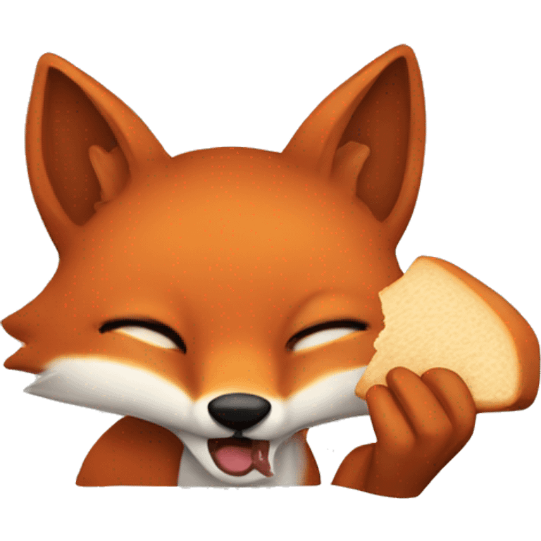 Fox eating bread  emoji