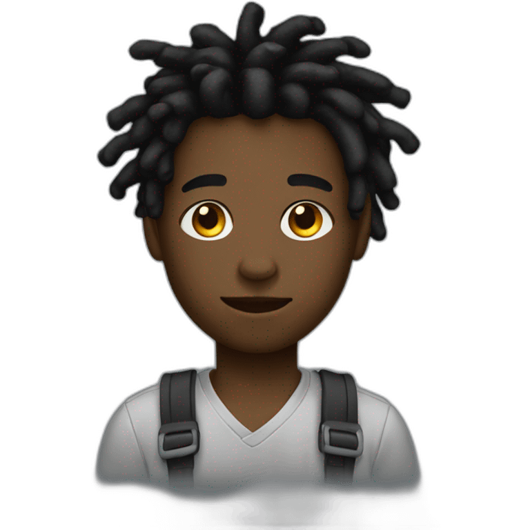 black uni boy dreads emoji