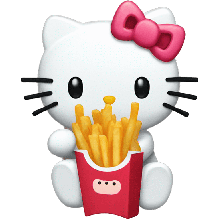 hello kitty eating fries emoji