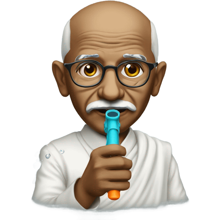 ghandi with water gun emoji