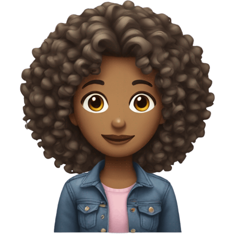 Curly hair girl emoji