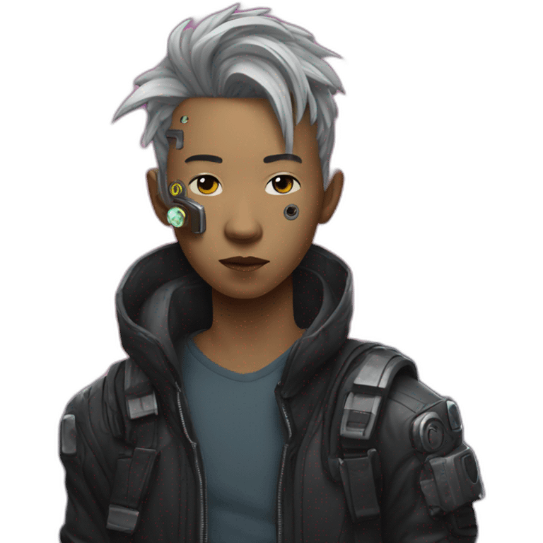 Cyberpunk singaporean chilling emoji