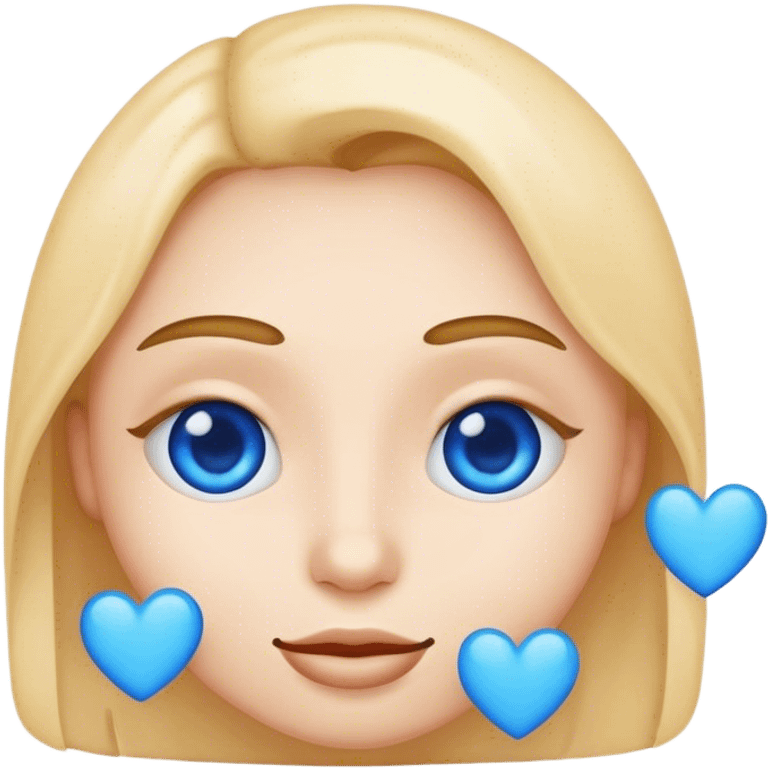 emoji face with blue hearts instead of eyes emoji