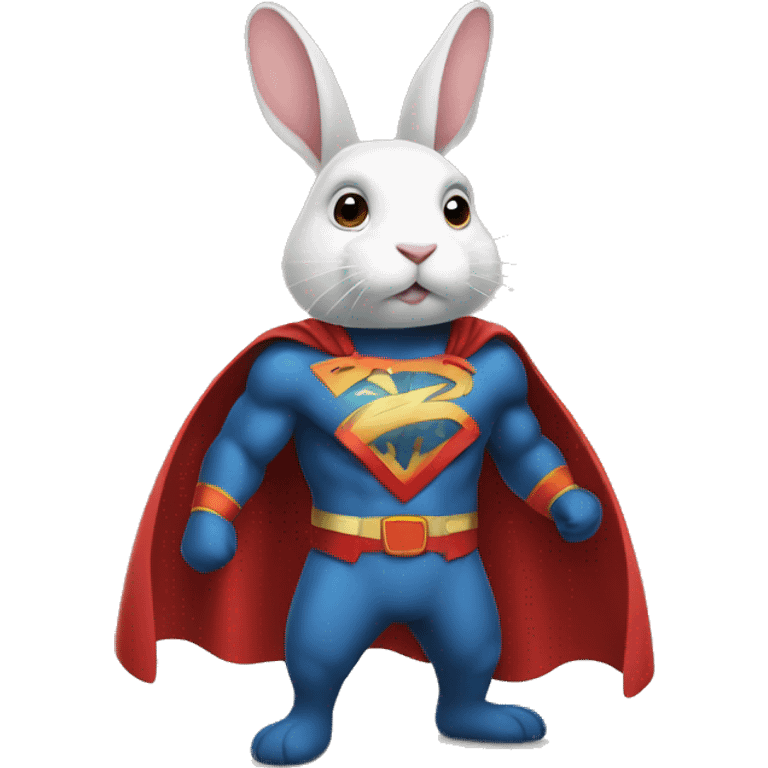 Rabbit dressed as super hero emoji