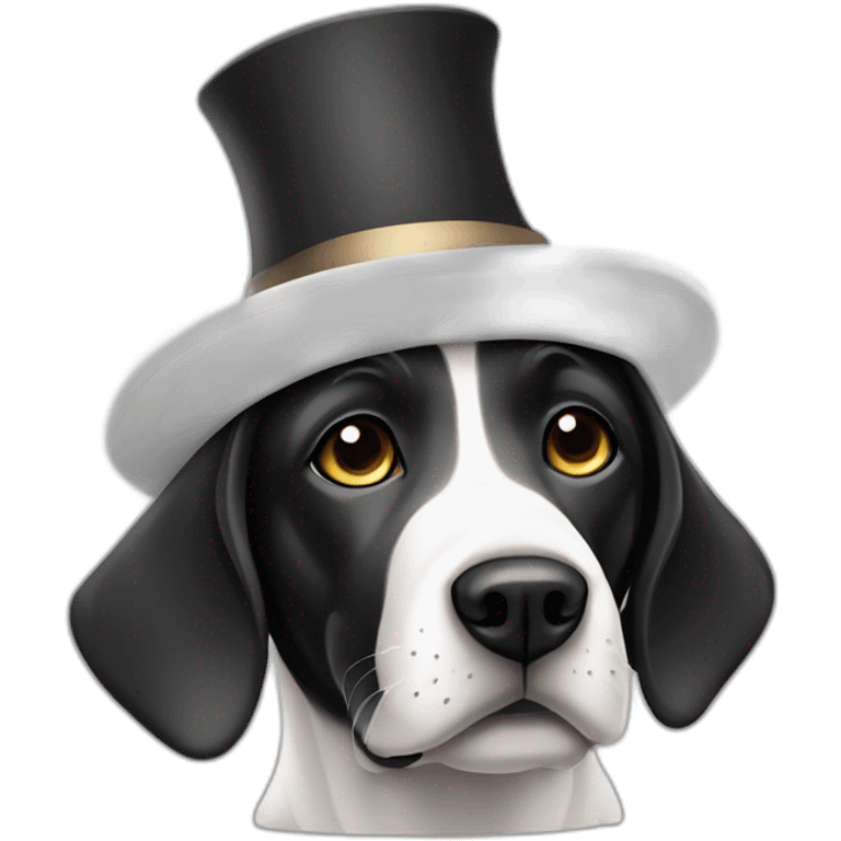 Black and white labrador with hat emoji