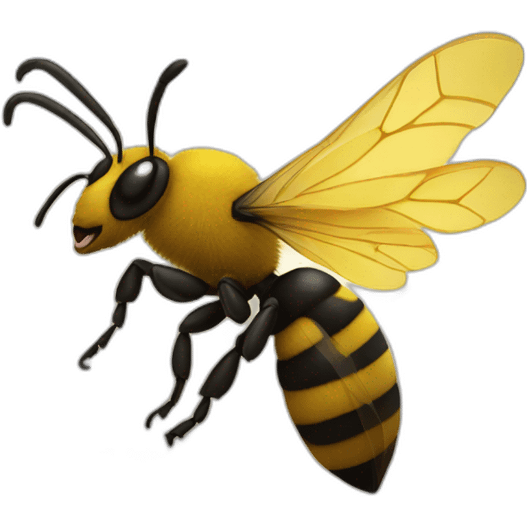 giant bee fighting in city emoji