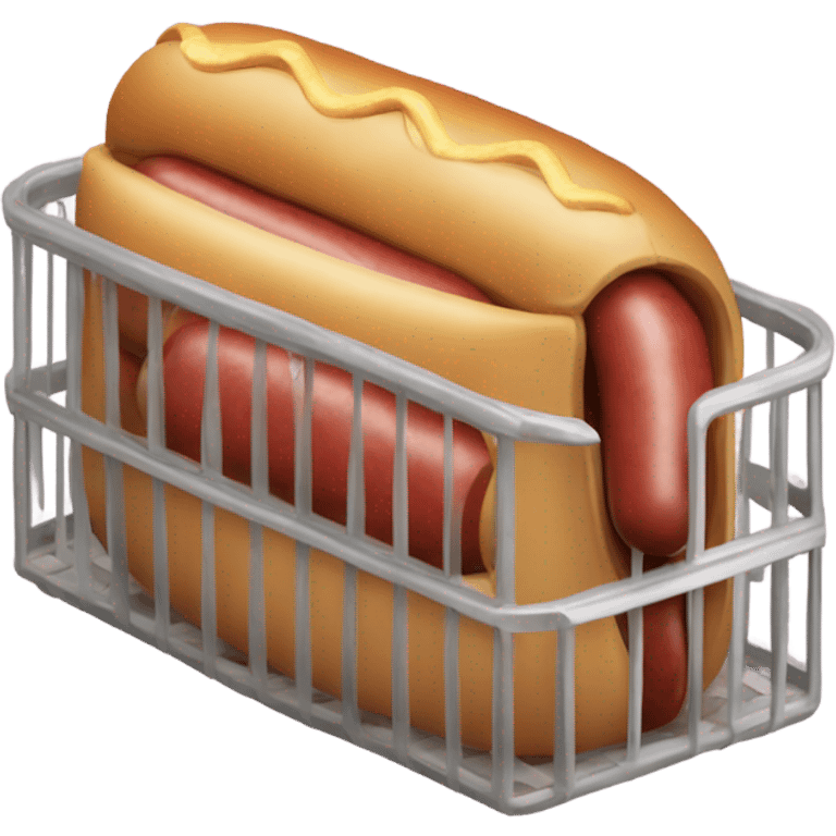 Hotdog in a cage emoji