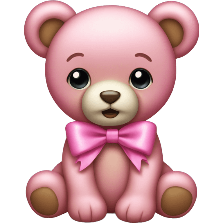 pink bow teddy bear solo emoji