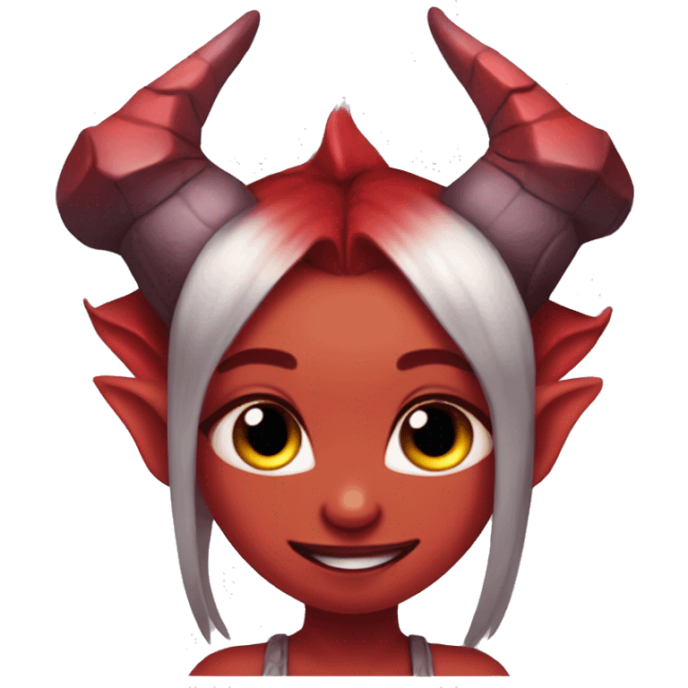 Meru the red skin succubus with horns and wings emoji