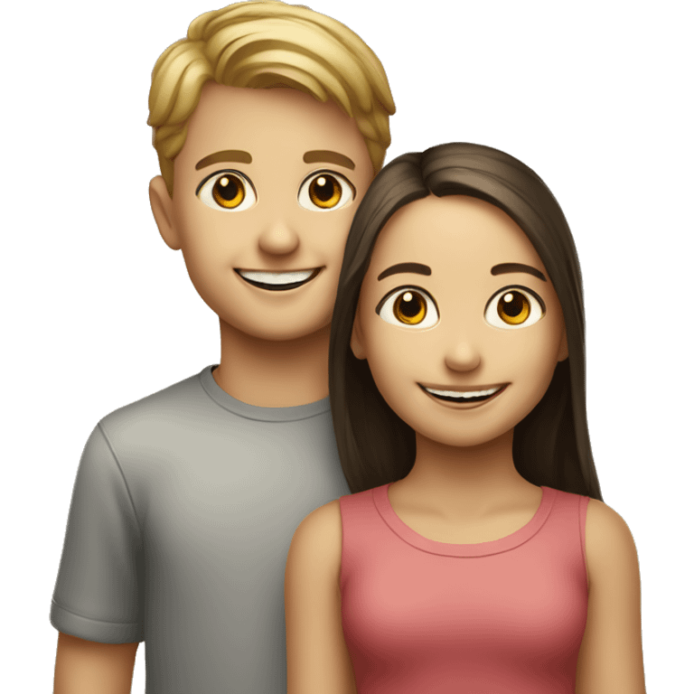 smiling girl and boy portrait emoji