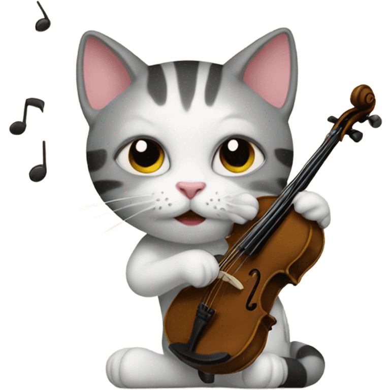 Cat with a fiddle emoji