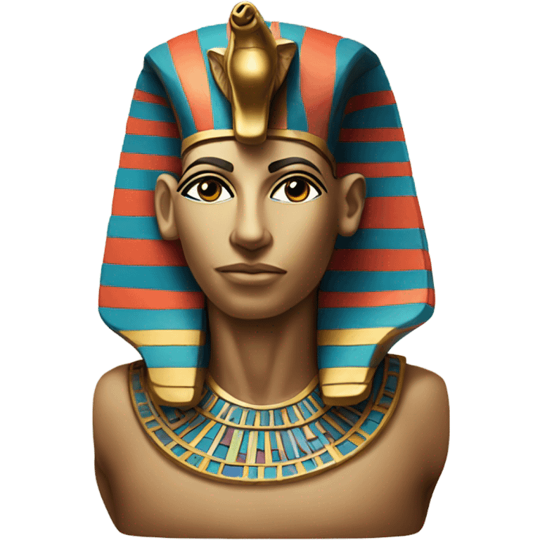 colourful statue of egypt god with cobra
face emoji